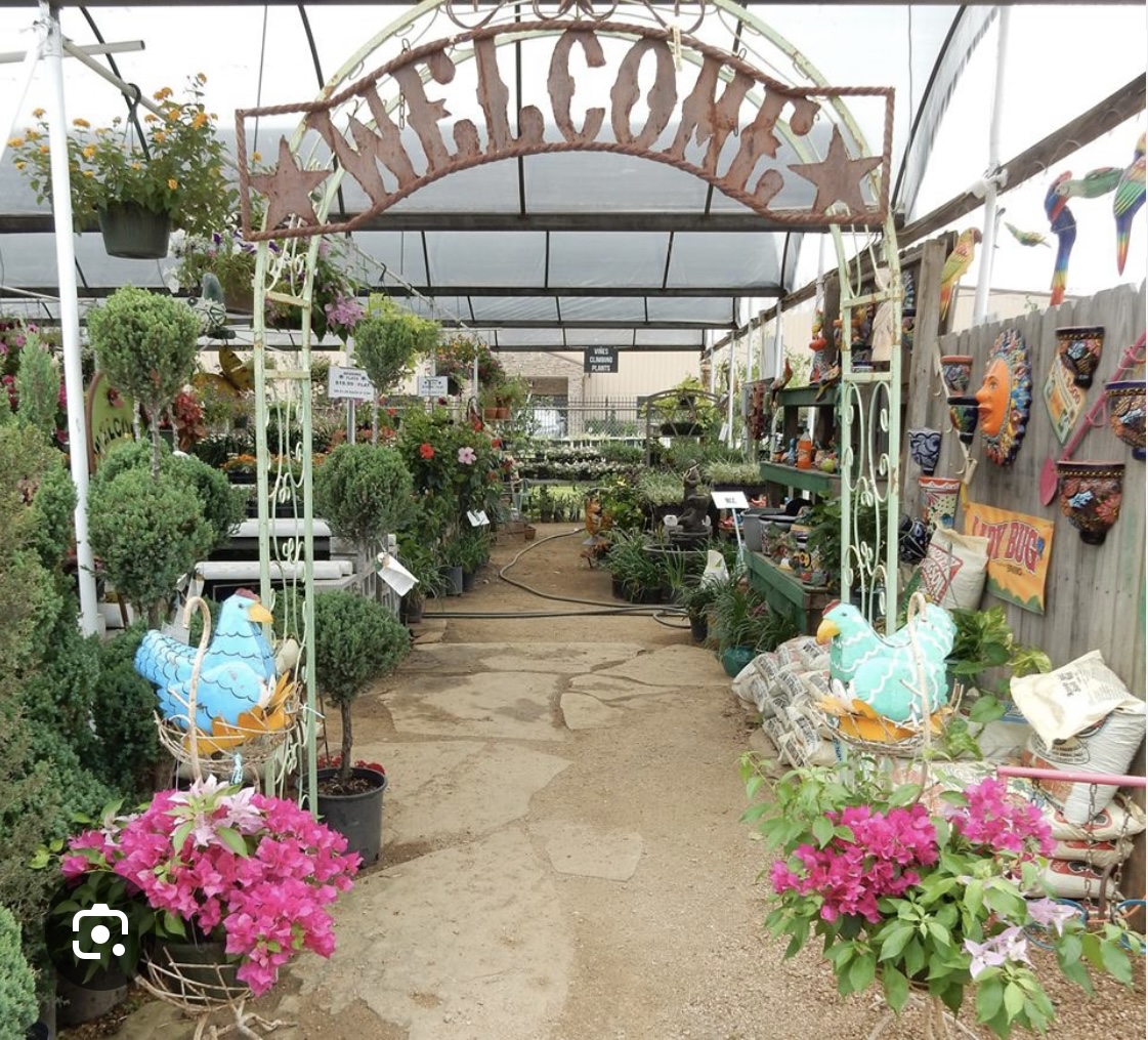 Plant nursery in Spring, Texas with flowers and shrubs used to enhance curb appeal for home seller