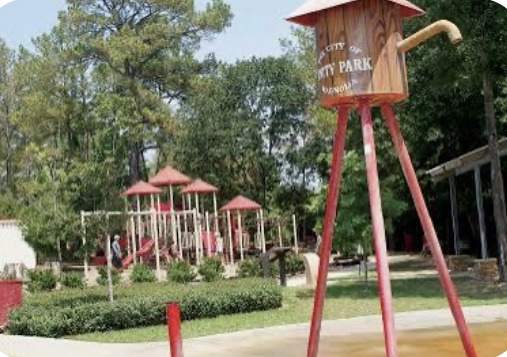 Colorful play area at Unity Park in Magnolia TX close to family-oriented real estate and growing neighborhoods.