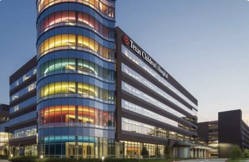 Texas Children’s Hospital building in The Woodlands, Texas, shown at evening, a major resource for local families