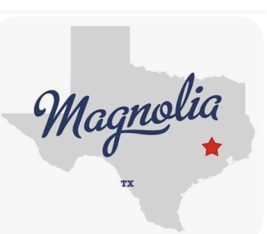 Map showing the location of Magnolia, Texas