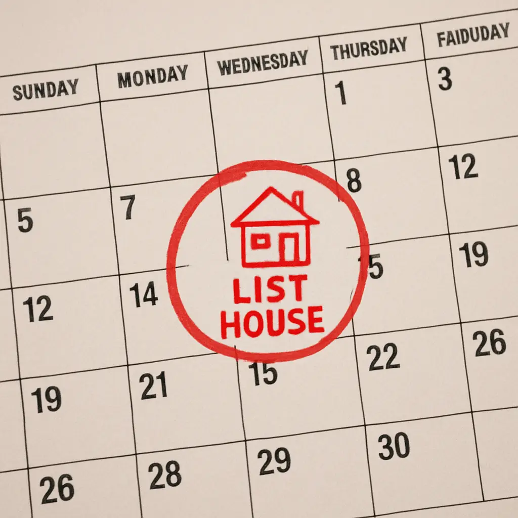 Calendar showing the best time to list a home for sale