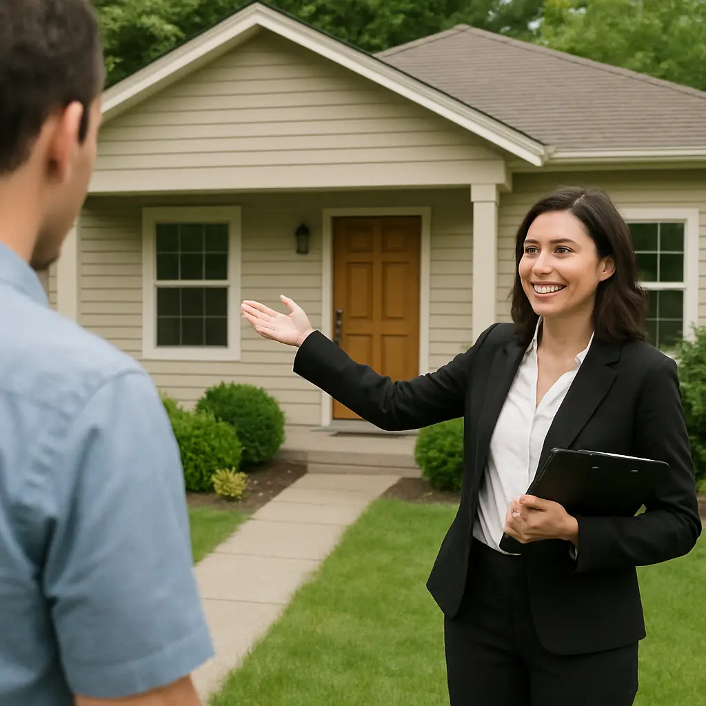 Realtor showing a beautiful Spring, Texas home to clients during a private tour